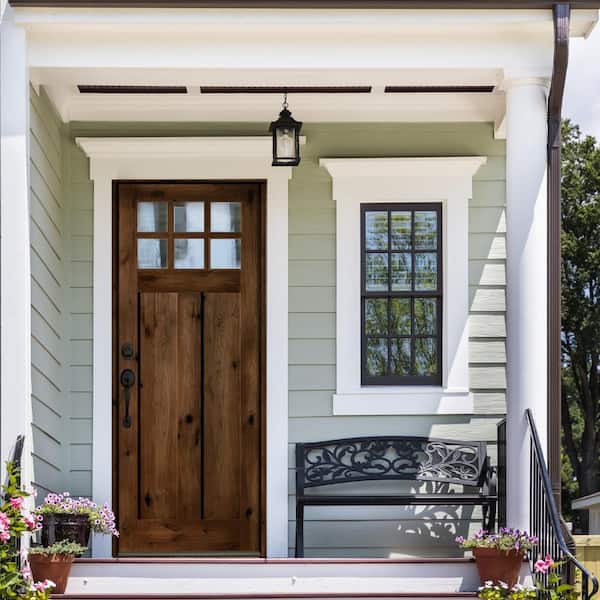 Krosswood Craftsman Rustic Knotty Alder Prehung Entry Door