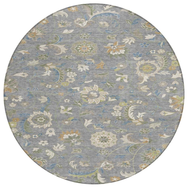 Addison Rugs Chantille Machine Washable Indoor/Outdoor Abstract ACN1006 Gray 8 ft. x 8 ft. Area Rug