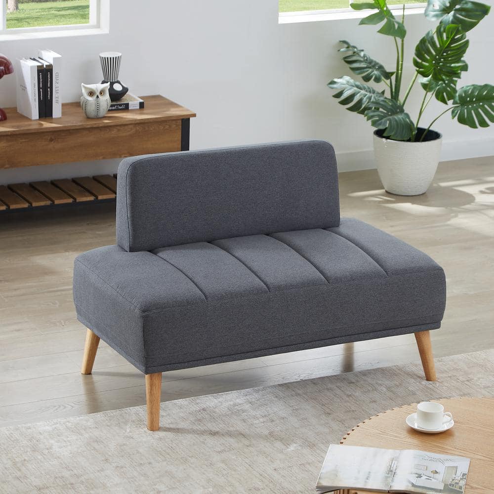 Grey 45 in. W Bedroom Bench,End of Bed Bench,Upholstered 2 Seater Sofa Couc