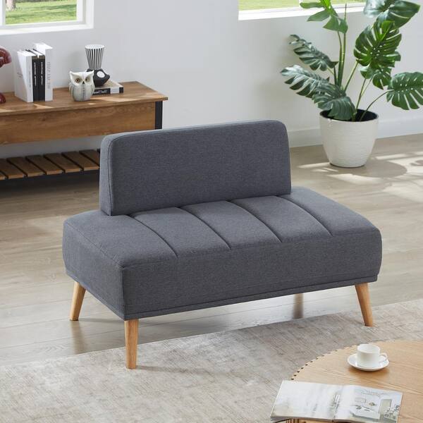 Unbranded Grey 45 in. W Bedroom Bench,End of Bed Bench,Upholstered 2 Seater Sofa Couch,Ottoman Bench,Stool Footrest Window Bench