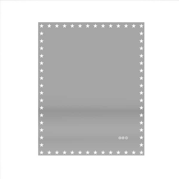 Zeus & Ruta 40 in. W x 32 in. H Rectangular LED Frameless Wall Dimmable Anti-Fog Memory Bathroom Vanity Mirror in White