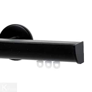 Invisible 48 in. Non-Adjustable 1-1/8 in. Single Traverse Window Curtain Rod Set in Black