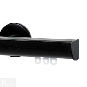 Invisible 84 in. Non-Adjustable 1-1/8 in. Single Traverse Window Curtain Rod Set in Black