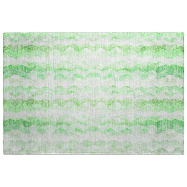 Dream Shag Premium Machine Washable Abstract ADS195 Green 3 ft. x 4 ft. Area Rug