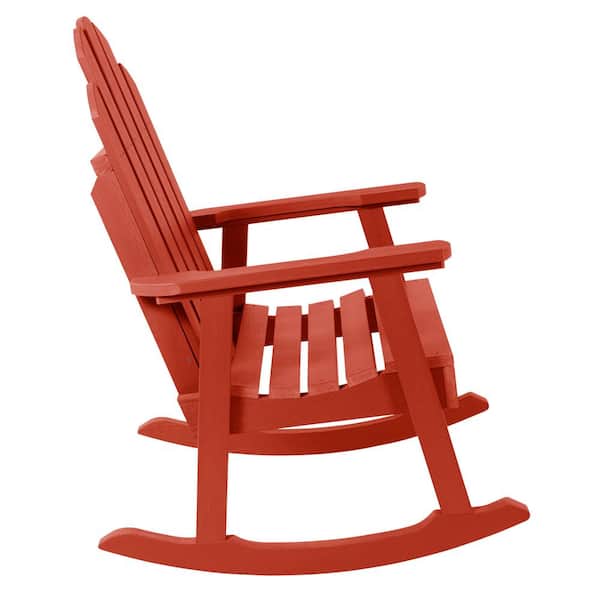 Highwood Classic Westport Garden Rustic Red Plastic Outdoor Rocking Chair Ad Rkch3 Red The Home Depot