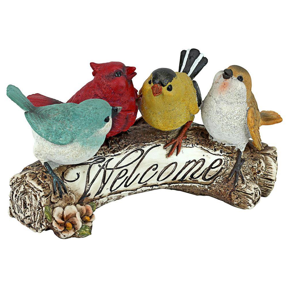 Multicolored Resin Bird Welcome Statue for Garden