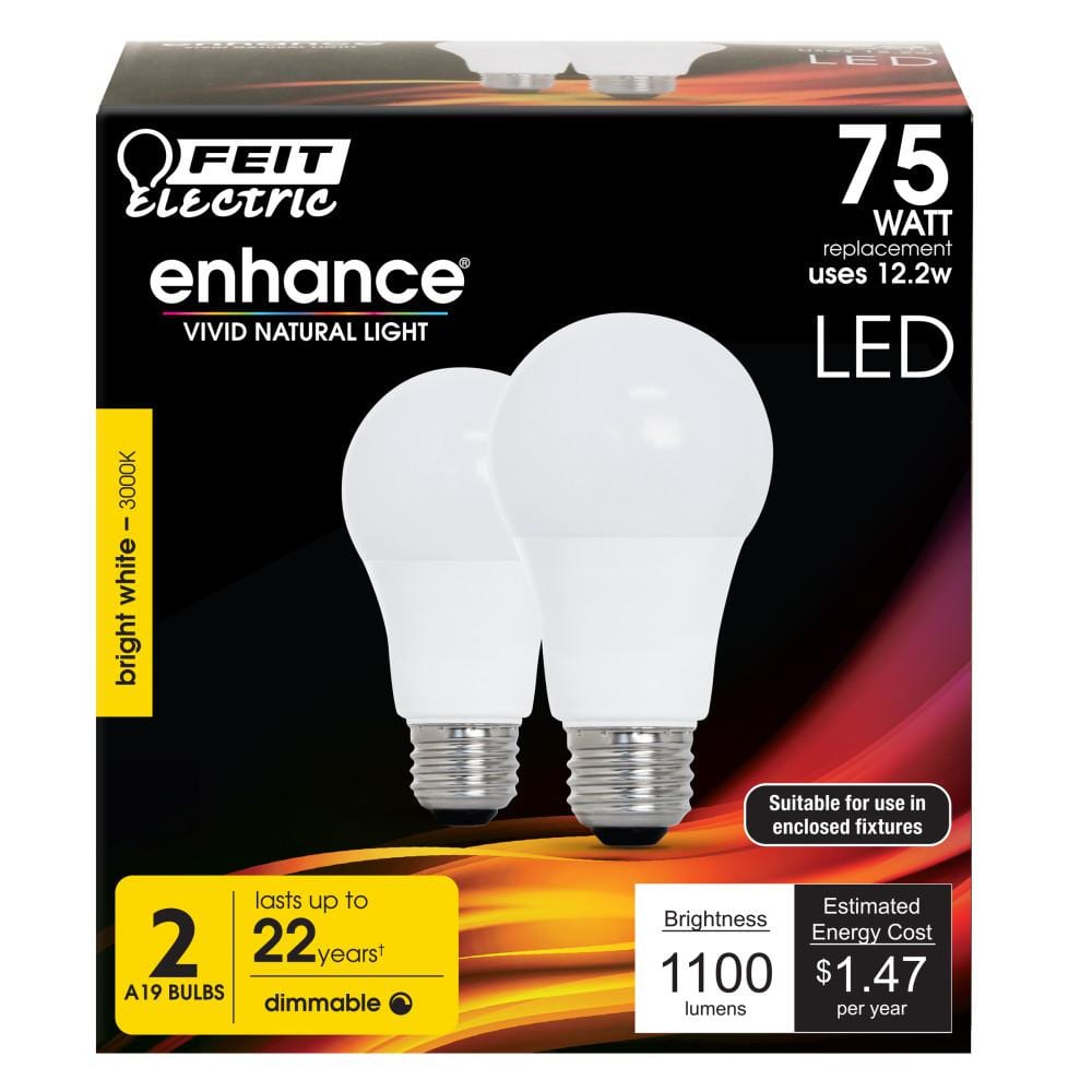 Bright White Dimmable Energy Star LED Bulb 2-Pack