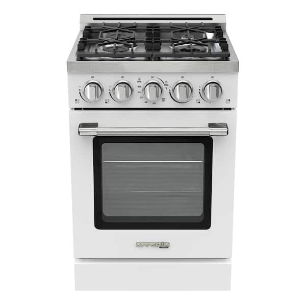 Off-Grid 24 in. 4-Burner Waist High Broiler Propane Range in White