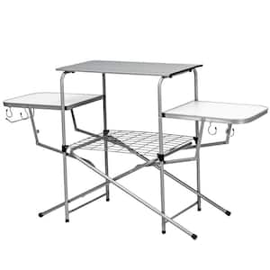 Foldable Camping Table Outdoor Kitchen Portable Grilling Stand Folding BBQ Table Chair