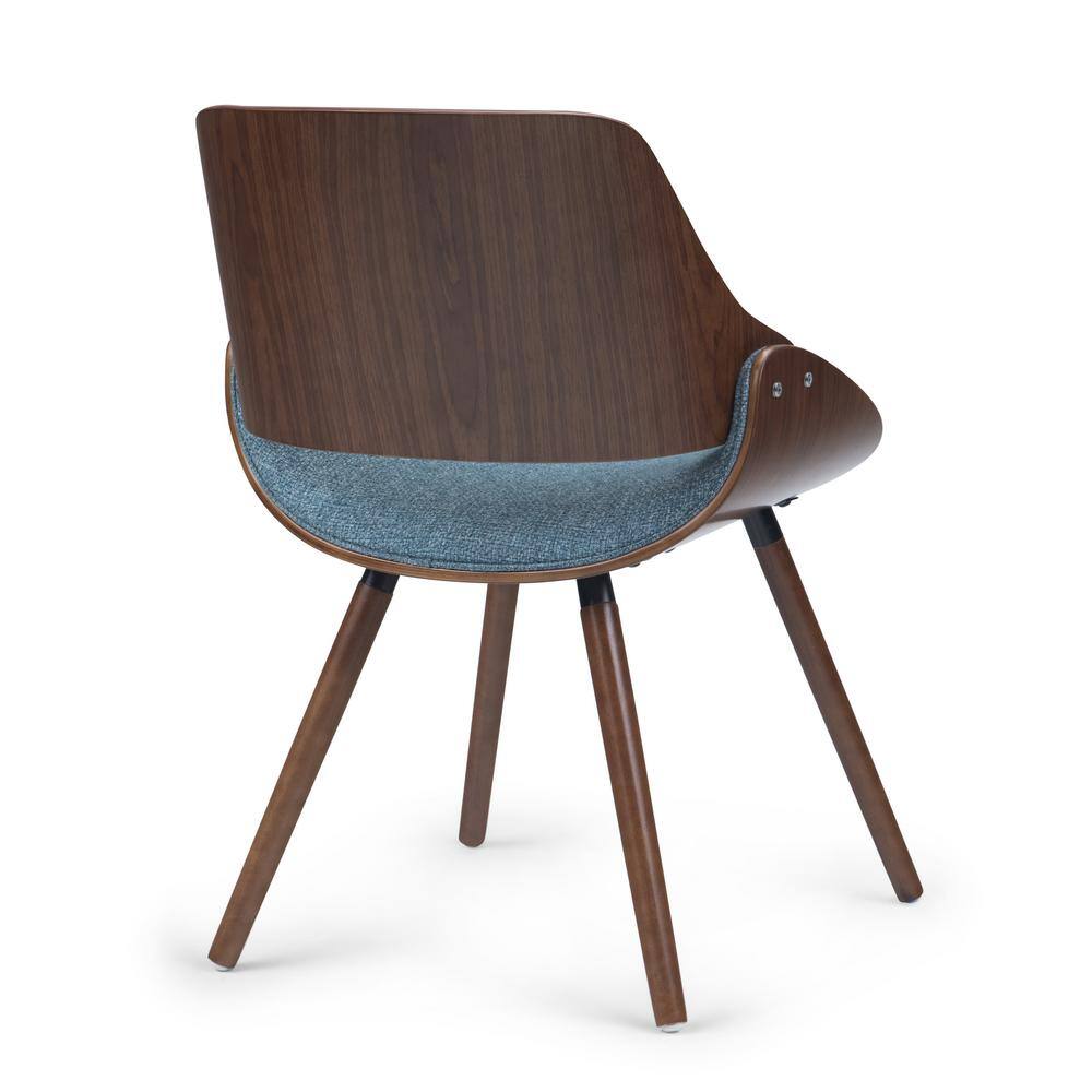 Denim Blue Upholstered Parsons Side Chair with Solid Wood Legs
