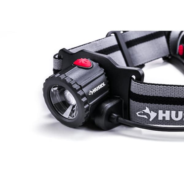 Husky 600 Lumens Dual Power Twist to Focus Rechargeable Headlight
