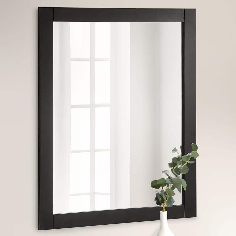 Espresso Wood Framed Rectangular Wall Mirror 30" x 24"