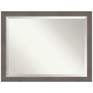 Medium Rectangle Alta Brown Grey Beveled Glass Casual Mirror (34.5 in. H x 44.5 in. W)