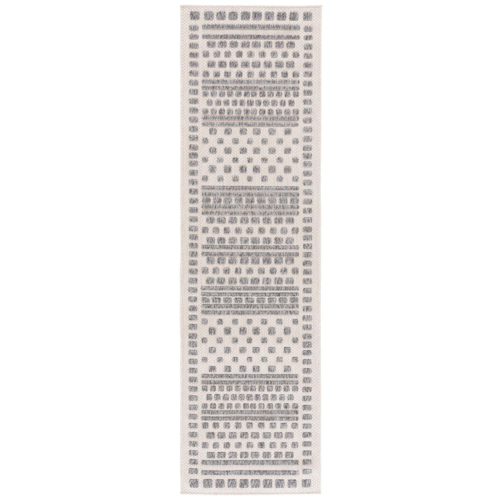 Gray Geometric Easy Care Stain-Resistant Runner Rug 2'3" x 8'