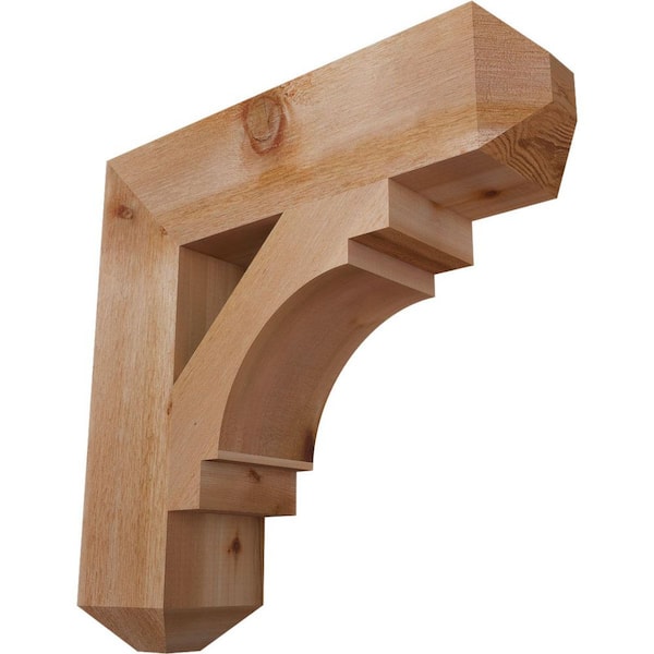 Ekena Millwork 6 in. x 24 in. x 24 in. Western Red Cedar Merced Craftsman Rough Sawn Bracket