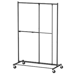 Black Alloy Steel Adjustable Garment Clothes Rack 45.5 in. W x 72 in. H