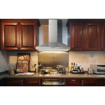 36 in. Convertible Wall Mount Range Hood in Stainless Steel with Mesh Filters and Push Button Control