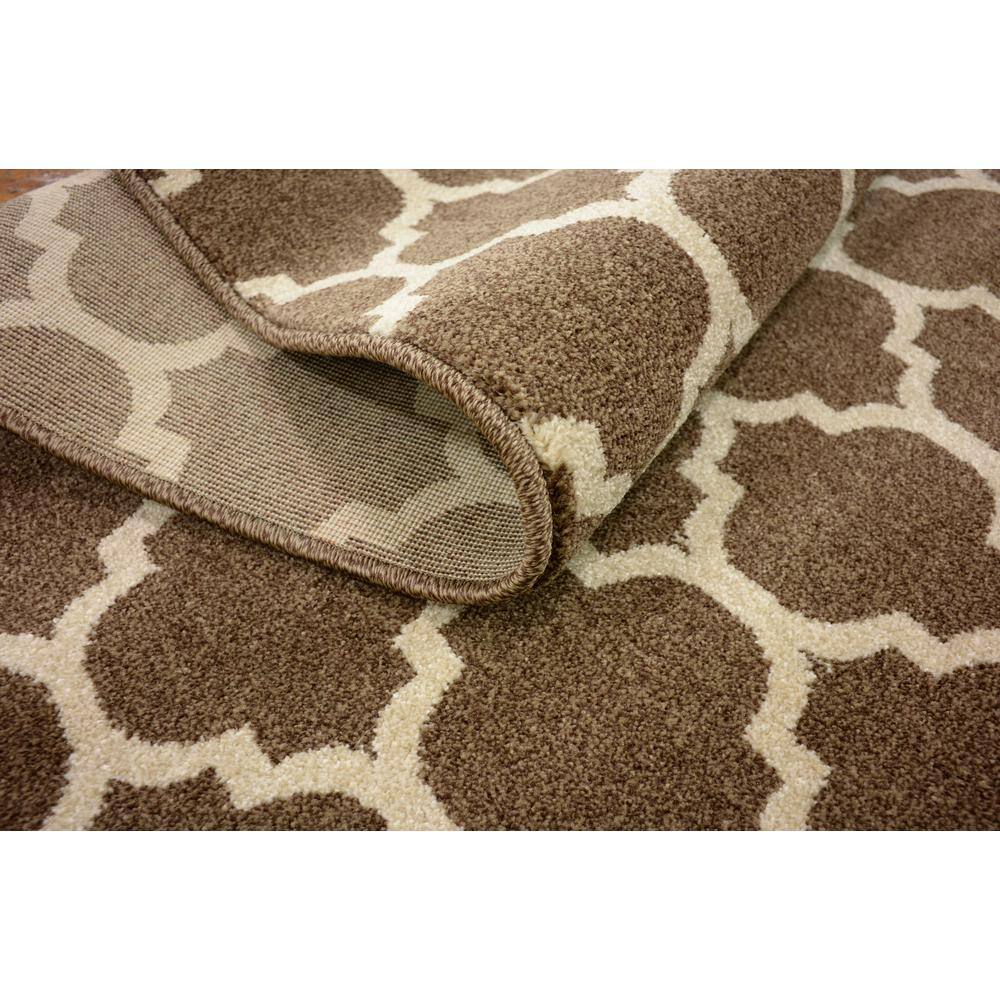 Elegant Brown Trellis Rectangular Indoor Area Rug