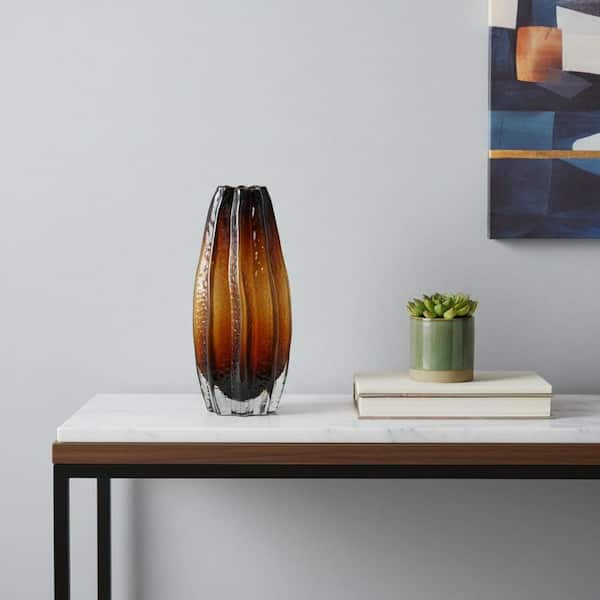 Picture of HomeRoots 18 in. Champagne Glass And Metal Table Vase 2000565435 - The ...
