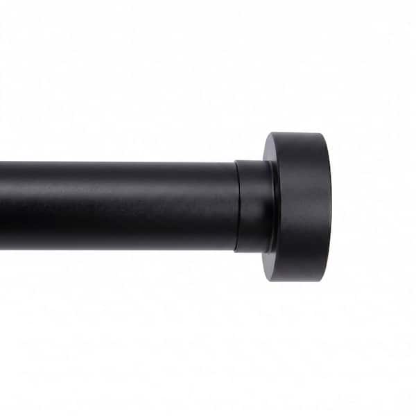 1 in. Customizable Heavy-Duty Curtain Rod, Custom Length 20 in. to 78 in. Holds Up to 50 lbs. Matte Black