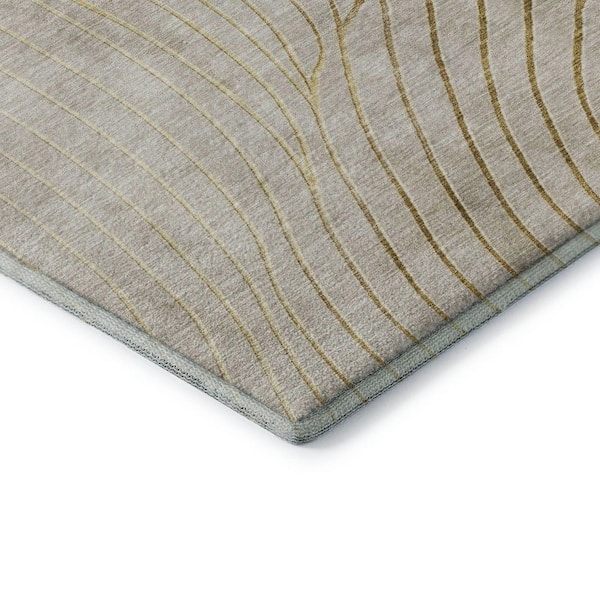 Mayfield Premium Machine Washable Abstract AMF2107 Beige 2 ft. x 3 ft. Accent Rug