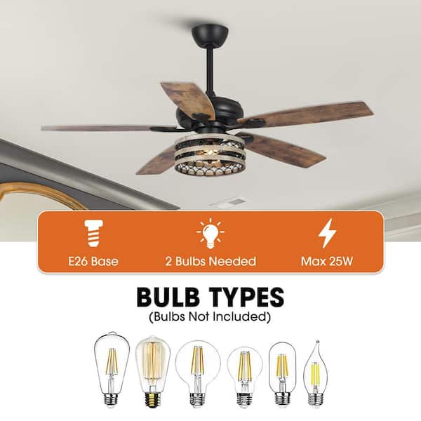 Parrot Uncle Toronto 52 in. Farmhouse Indoor 5-Blade Black Ceiling