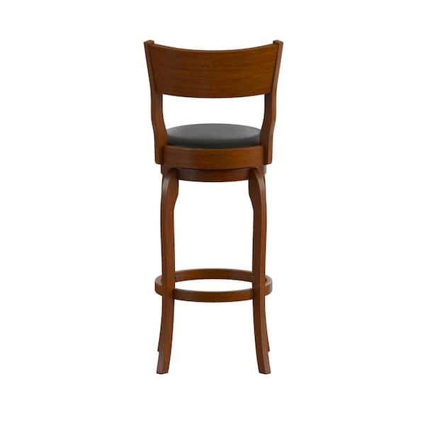 Carnegy Avenue 30 in. Antique Oak/Black Full Wood Bar Stool with Leather/Faux Leather Seat CGA-ES-504435-AN-HD Carnegy Avenue 30 in. Antique Oak/Black Full Wood Bar Stool with Leather/Faux Leather Seat CGA-ES-504435-AN-HD