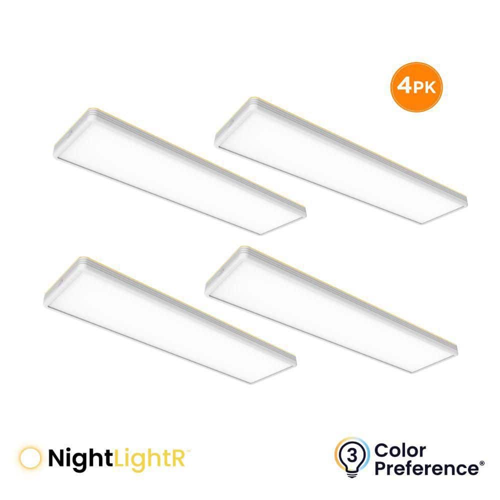 4-Pack WELLEN 46 in. x 12 in. LED Flush Mount with Night Light, 4500 Lumens, 55W, Selectable 3000K 4000K 5000K, White price history on PriceWatchPro