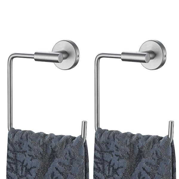 ATKING Bath Wall Mounted Towel Ring SUS304 Hand Towel Bar Stainless Steel Towel Holder in Brushed Nickel 2 Pack