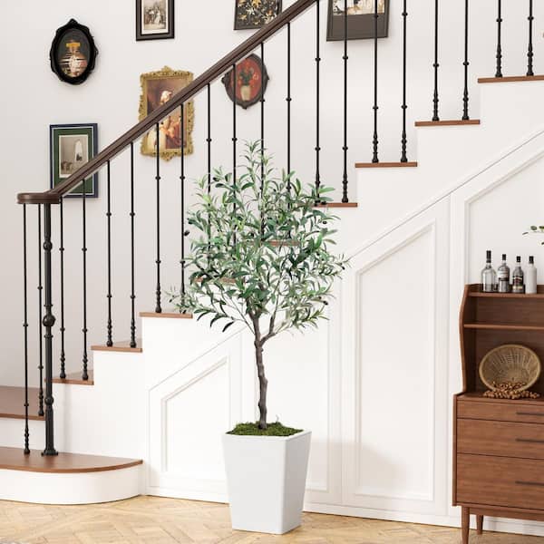 5 ft. Artificial Olive Tree with Moss in Pot