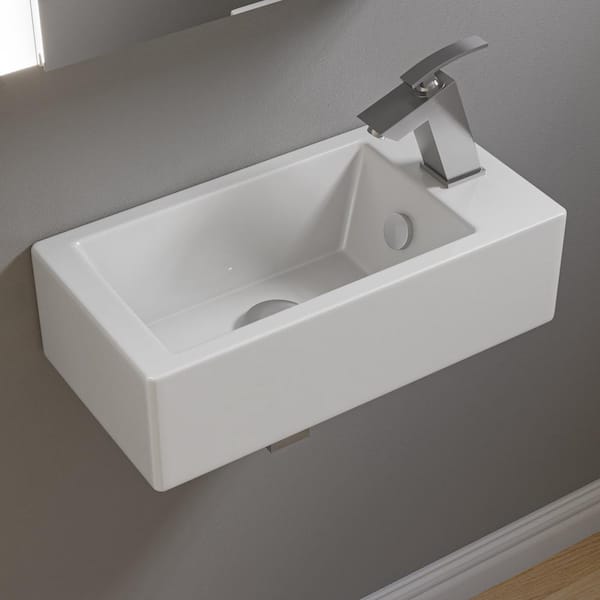 ALFI BRAND Wall-Mounted Bathroom Sink in White