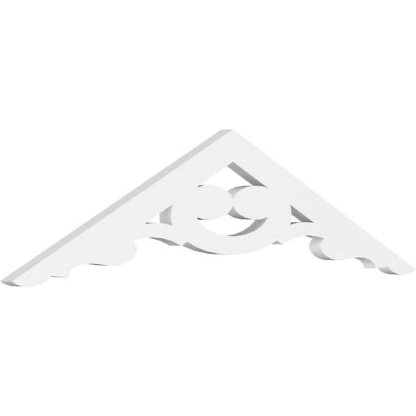 Ekena Millwork 1 in. x 36 in. x 9 in. (6/12) Pitch Robin Gable Pediment Architectural Grade PVC Moulding