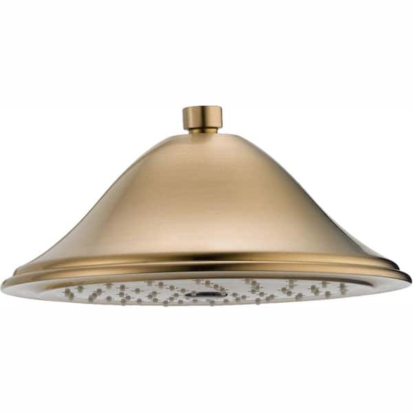Delta Gold 1-Spray Patterns 2.5 GPM 9.38 in. Wall Mount Fixed Shower Head in Champagne Bronze