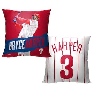 MLB Phillies 23 Bryce Harper Printed Polyester Throw Pillow 18 X 18