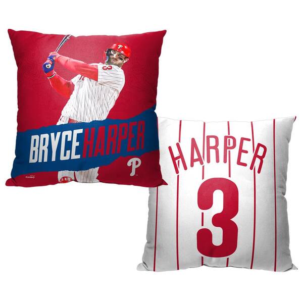 THE NORTHWEST GROUP MLB Phillies 23 Bryce Harper Printed Polyester Throw Pillow 18 X 18