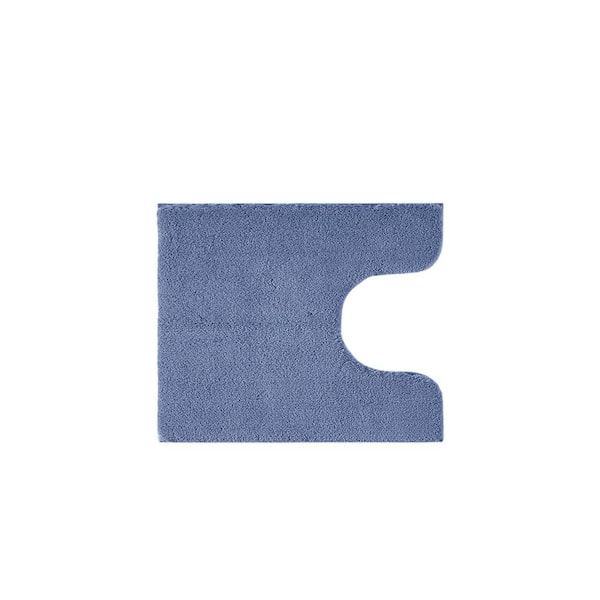 Jeedeson 20 in. x 24 in. Blue Geometric Polyester Rectangle Bath Rug