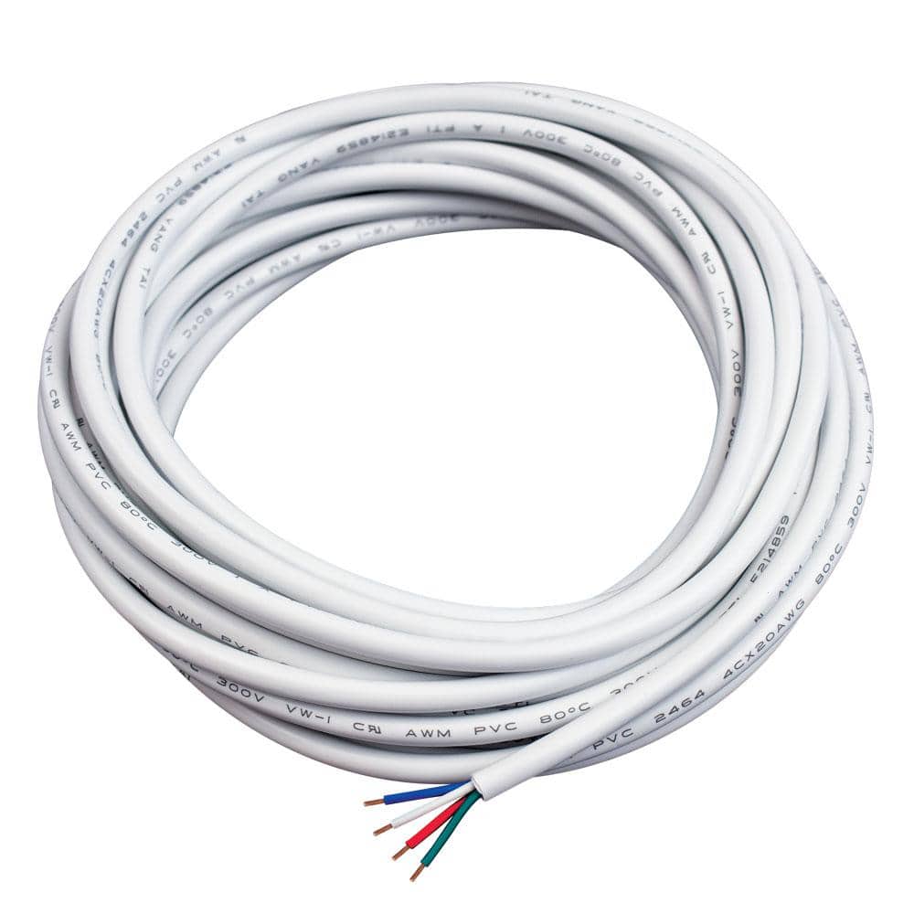 26 ft White PVC In-Wall Extension Cable for LED Lighting