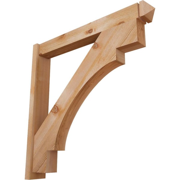 Ekena Millwork 6 in. x 42 in. x 42 in. Merced Arts and Crafts Rough Sawn Western Red Cedar Outlooker