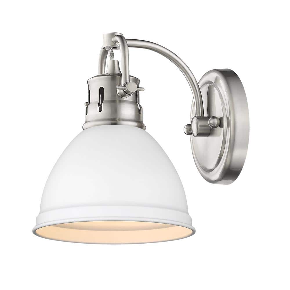 Transitional Duncan 7" Silver Bath Vanity Light with Industrial Feel