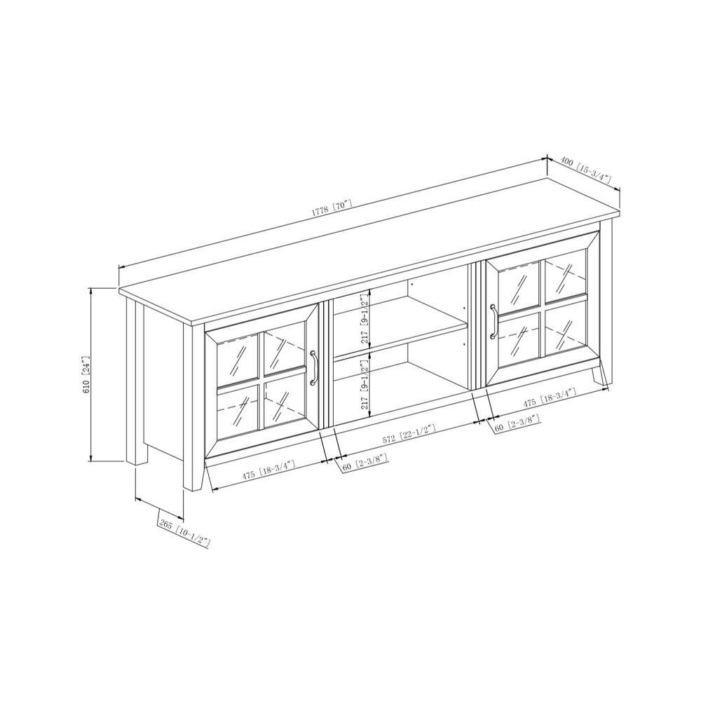 Walker Edison Furniture Company 70 In. Rustic Oak Composite TV Stand 75