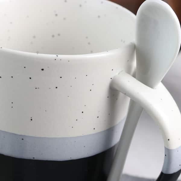Servette Home 14 oz Round Coffee Mug - Set of 2 Orange Mugs