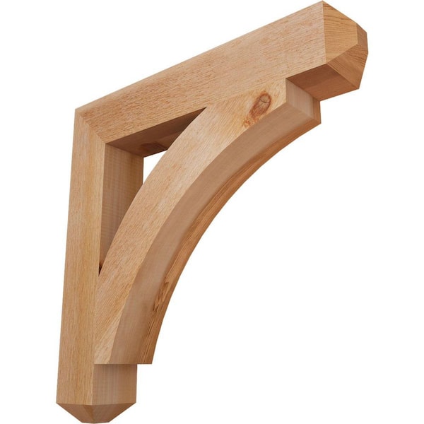 4 in. x 24 in. x 24 in. Western Red Cedar Thorton Craftsman Rough Sawn Bracket