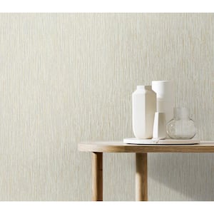 Pearlescent Verticale Faux Unpasted Paper Nonwoven Wallpaper Roll 57.5 sq. ft.