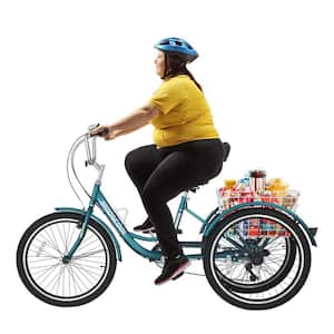 Adult Tricycle 7 Speed, 3-Wheel Bikes for Seniors, Adults, Women, Men, 24 in. Wheels, Cargo Basket