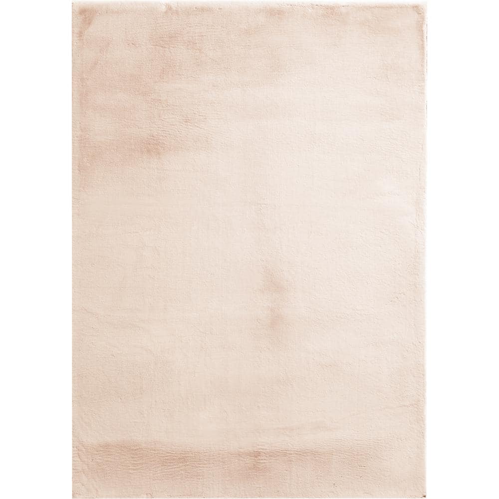 Piper Blush 5 ft. x 7 ft. Solid Polyester Area Rug