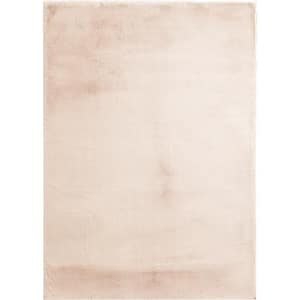 Piper Blush 5 ft. x 7 ft. Solid Polyester Area Rug