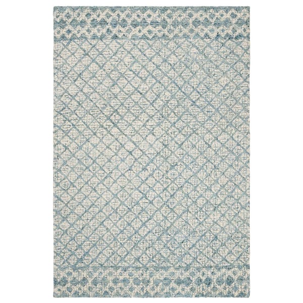 SAFAVIEH Abstract Blue/Ivory Doormat 2 ft. x 3 ft. Geometric Distressed Area Rug