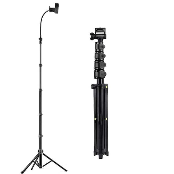 OBJLGEV 86 Tall Phone Tripod with Flexible Gooseneck & Remote Portable Aluminum Stand for Selfies Video Recording Travel