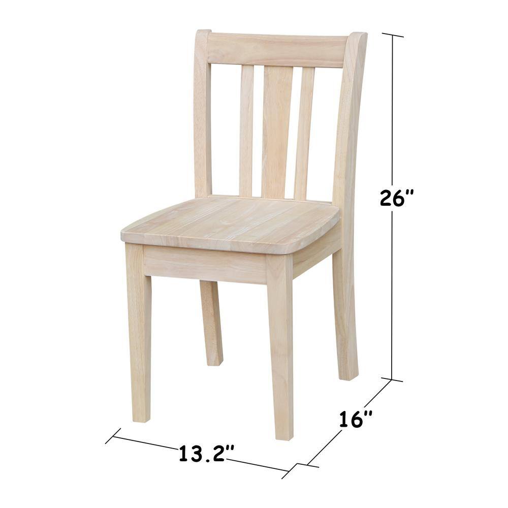 Eco-Friendly Parawood San Remo Juvenile Chairs, Unfinished - Set of 2