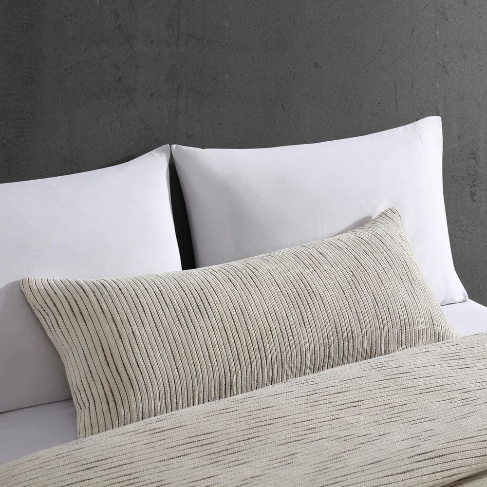 Kids Unisex Cotton Chenille Lumbar Throw Pillow, Light Beige